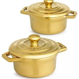 Martha Stewart Collection Gold Stoneware Cocottes, Set of 2